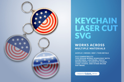4th of July Keychain SVG | USA Patriotic Laser Cut Product Image 3
