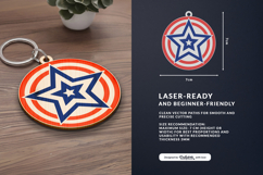 4th of July Keychain SVG | USA Patriotic Laser Cut Product Image 3