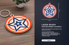 4th of July Keychain SVG | USA Patriotic Laser Cut Product Image 3