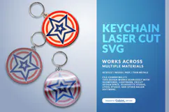 4th of July Keychain SVG | USA Patriotic Laser Cut Product Image 1