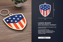 4th of July Keychain SVG | USA Patriotic Laser Cut Product Image 2