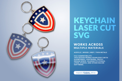 4th of July Keychain SVG | USA Patriotic Laser Cut Product Image 3