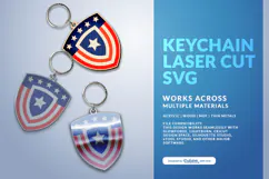 4th of July Keychain SVG | USA Patriotic Laser Cut Product Image 3