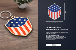 4th of July Keychain SVG | USA Patriotic Laser Cut Product Image 3