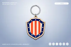 4th of July Keychain SVG | USA Patriotic Laser Cut Product Image 1