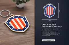 4th of July Keychain SVG | USA Patriotic Laser Cut Product Image 2