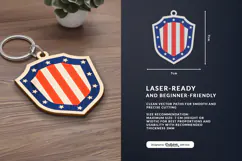 4th of July Keychain SVG | USA Patriotic Laser Cut Product Image 2