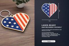 4th of July Keychain SVG | USA Patriotic Laser Cut Product Image 3