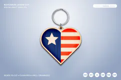 4th of July Keychain SVG | USA Patriotic Laser Cut Product Image 1