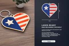 4th of July Keychain SVG | USA Patriotic Laser Cut Product Image 2