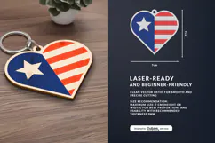 4th of July Keychain SVG | USA Patriotic Laser Cut Product Image 2