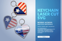 4th of July Keychain SVG | USA Patriotic Laser Cut Product Image 3