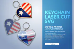 4th of July Keychain SVG | USA Patriotic Laser Cut Product Image 3