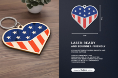 4th of July Keychain SVG | USA Patriotic Laser Cut Product Image 1