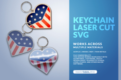 4th of July Keychain SVG | USA Patriotic Laser Cut Product Image 3