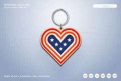 4th of July Keychain SVG | USA Patriotic Laser Cut Product Image 1
