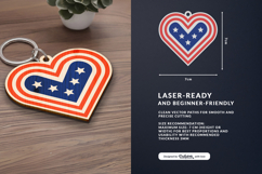 4th of July Keychain SVG | USA Patriotic Laser Cut Product Image 2