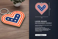 4th of July Keychain SVG | USA Patriotic Laser Cut Product Image 2