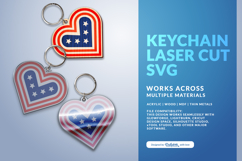 4th of July Keychain SVG | USA Patriotic Laser Cut Product Image 3