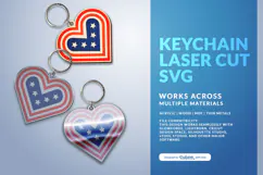 4th of July Keychain SVG | USA Patriotic Laser Cut Product Image 3