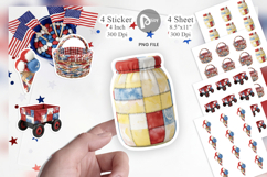 4th July Picnic Patchwork Sticker Product Image 1