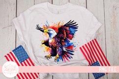 4th Of July Watercolor Petals Eagle | Eagle Watercolor PNG Product Image 1