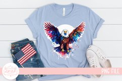 4th Of July Watercolor Petals Eagle | Eagle Watercolor PNG Product Image 1