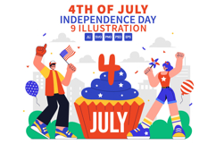 9 4th of July Independence Day Illustration Product Image 1