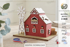 3D 4th Of July House Laser Cut. Stand Decor SVG Product Image 2