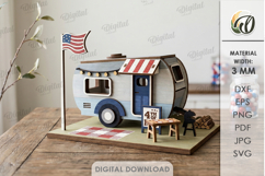 3D 4th Of July Houses Bundle Laser Cut. Stand Decor SVG Product Image 10