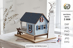 3D 4th Of July Houses Bundle Laser Cut. Stand Decor SVG Product Image 13