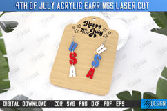 4th of July Patriotic Earrings Laser Cut | Pendant Earrings Product Image 1