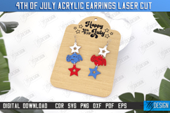 4th of July Patriotic Earrings Laser Cut | Pendant Earrings Product Image 1