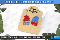 4th of July Patriotic Earrings Laser Cut | Pendant Earrings Product Image 1