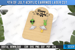 4th of July Patriotic Earrings Laser Cut | Pendant Earrings Product Image 1