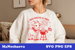Cute 4th of July Animal SVG | Goat BBQ Patriotic Product Image 1