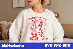 Cute 4th of July Animal SVG | Cow Milkshake Patriotic Product Image 1