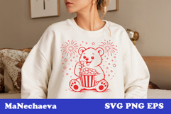 Cute 4th of July Animal SVG | Patriotic Bear Sublimation Product Image 1