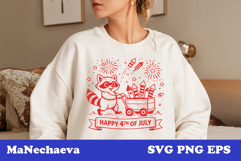 Cute 4th of July Animal SVG | Patriotic Raccoon Sublimation Product Image 1