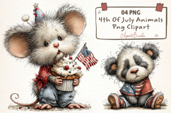 4th Of July Animals Clipart Product Image 1