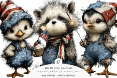 4th Of July Animals Png Clipart Product Image 1