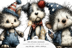 4th Of July Animals Png Clipart Product Image 1