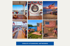 Patriotic Americana Backdrops - 4th of july backgrounds v2 Product Image 5