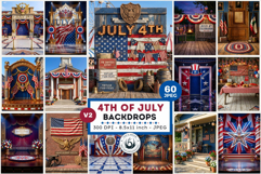 Patriotic Americana Backdrops - 4th of july backgrounds v2 Product Image 1