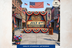Patriotic Americana Backdrops - 4th of july backgrounds Product Image 11