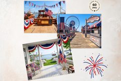 Patriotic Americana Backdrops - 4th of july backgrounds Product Image 12