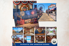 Patriotic Americana Backdrops - 4th of july backgrounds Product Image 3