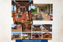Patriotic Americana Backdrops - 4th of july backgrounds Product Image 4