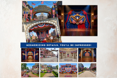 Patriotic Americana Backdrops - 4th of july backgrounds Product Image 5