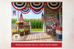 Patriotic Americana Backdrops - 4th of july backgrounds Product Image 9